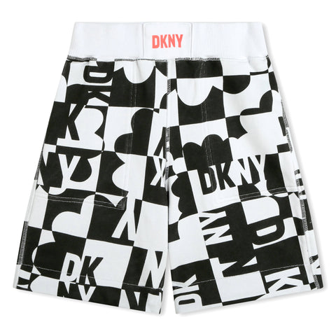 Dkny Black/White Cube Reversible Shorts