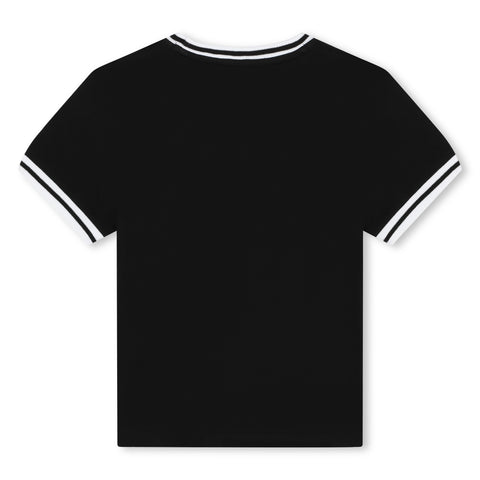 Dkny Black Stripe Collar T-Shirt