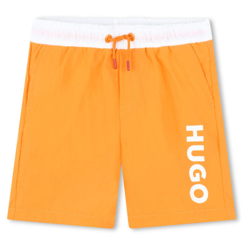 Hugo Orange Logo Swim Shorts
