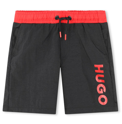 Hugo Black Logo Swim Shorts