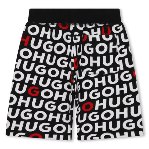 Hugo Black/White Multi Logo Shorts