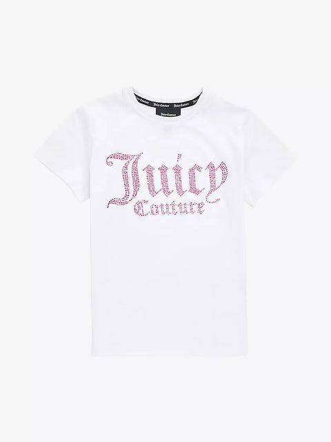 Juicy Couture White/Pink Diamante T-Shirt