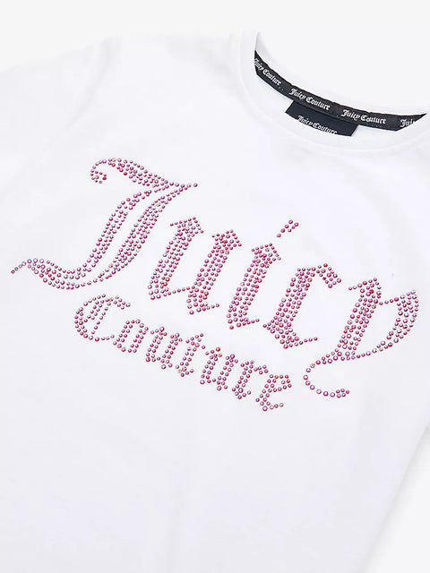Juicy Couture White/Pink Diamante T-Shirt