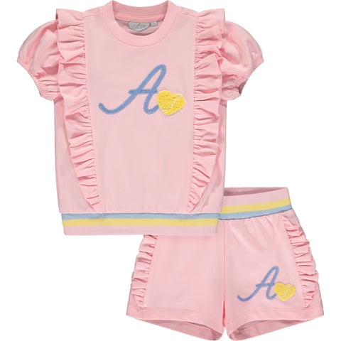 Adee Pink Pastel Shorts Set