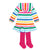 Agatha Multi Colour Stripe Hooded Dress & Tights
