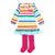 Agatha Multi Colour Stripe Hooded Dress & Tights