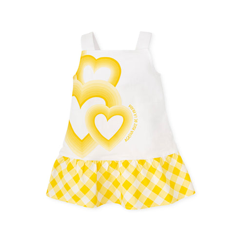 Agatha Yellow Heart Gingham Dress