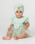 Caramelo Mint Ribbed Tulle Dress With Headwrap