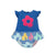 PRE-ORDER Agatha Blue Gingham Flower Dress & Knickers