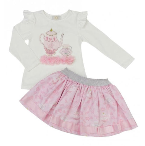 Caramelo Pink Teapot Skirt Set