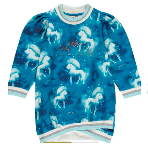 Adee Blue Unicorn Sweat Dress