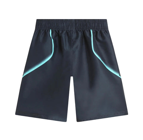 Pantalones cortos con logo en azul marino/verde azulado de Boss