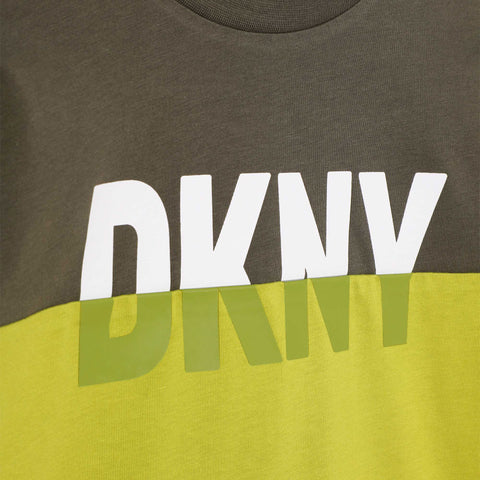 Camiseta de manga larga con logo en color lima de Dkny