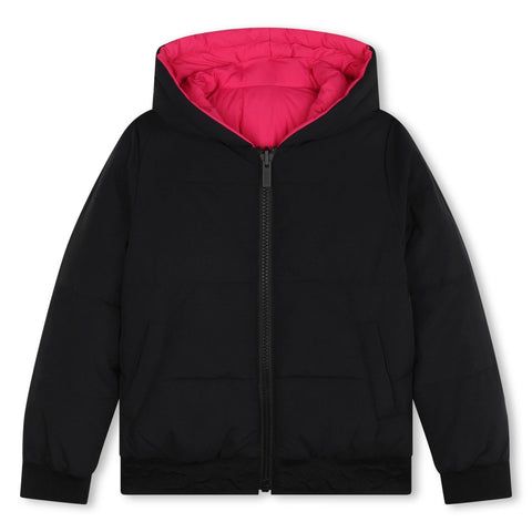 Dkny Black/Pink Logo Coat