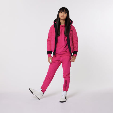 Dkny Black/Pink Logo Coat