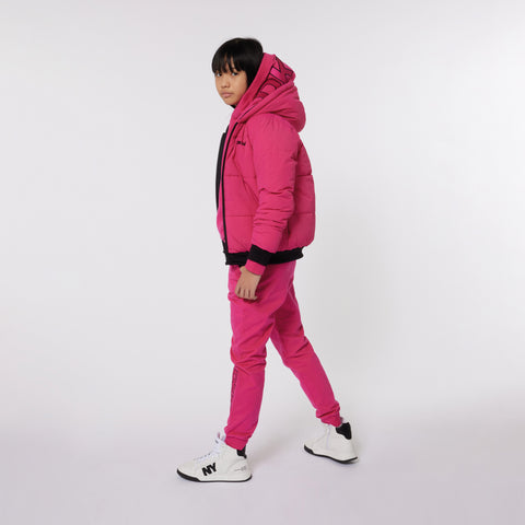 Dkny Black/Pink Logo Coat