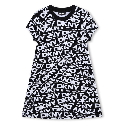 Dkny Black/White Multi Logo Dress