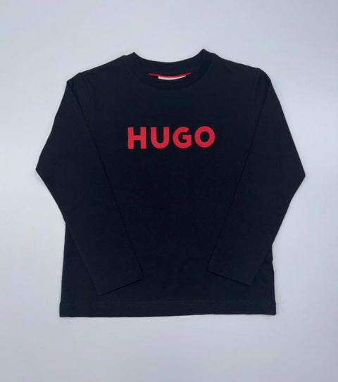 Camiseta de manga larga con logo negro de Hugo