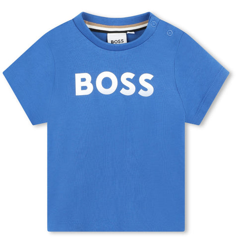 Camiseta con logo azul eléctrico de Boss