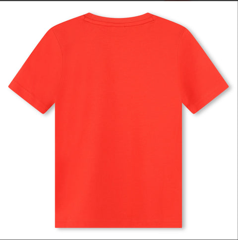 PRE-ORDEN Camiseta roja con múltiples logos de Boss
