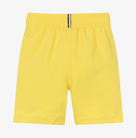 Pantalones cortos amarillos con logo de Boss