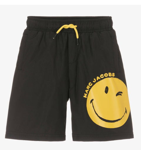 Marc Jacobs pantalones cortos negros con logo sonriente