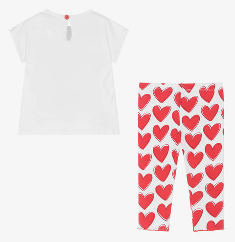 Conjunto de leggings Agatha con corazón rojo