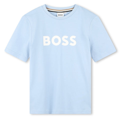 Boss camiseta azul bebé con logo