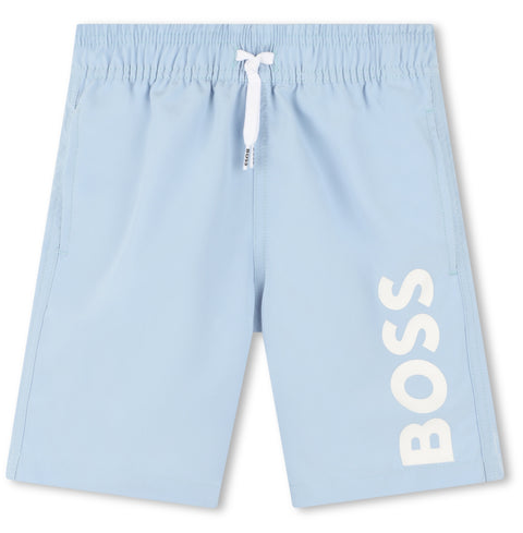 Pantalones cortos azul bebé con logo de Boss