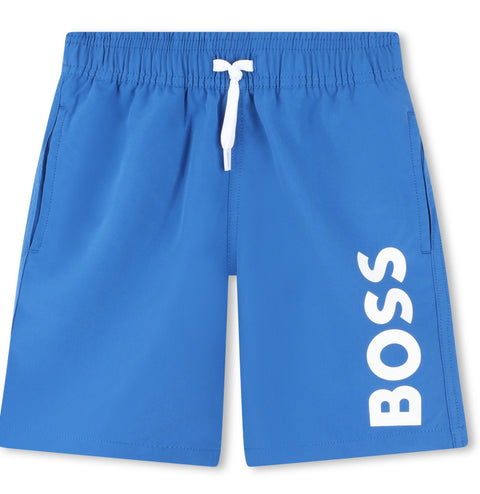 Pantalones cortos con logo en azul eléctrico de Boss