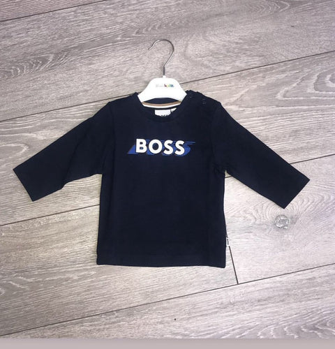 Boss Navy Logo Longsleeve T-Shirt