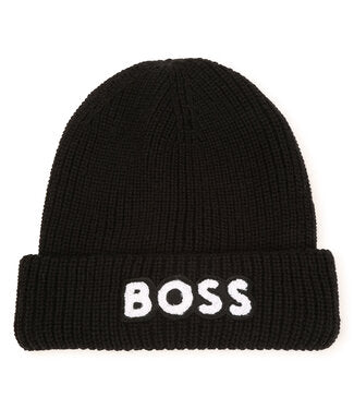 Gorra negra con logo Boss