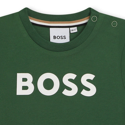 Camiseta con logo verde de Boss