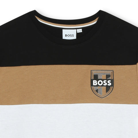RESERVA Camiseta Boss Block a rayas con logo