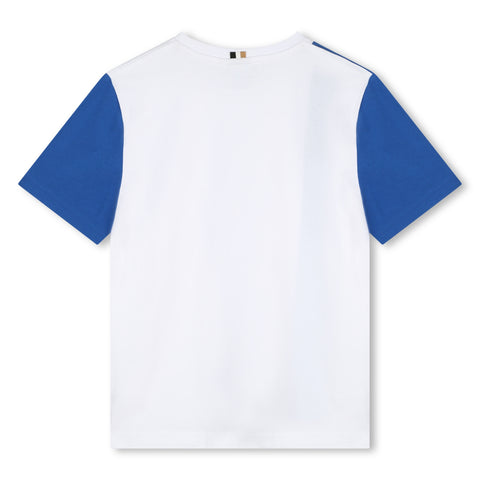 Boss White/Blue Block Logo T-Shirt