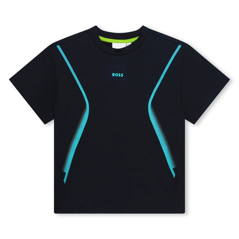 RESERVAR Camiseta Boss azul marino/verde azulado con logo