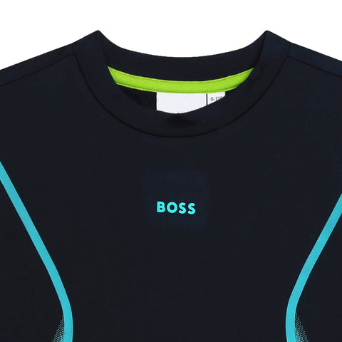 RESERVAR Camiseta Boss azul marino/verde azulado con logo