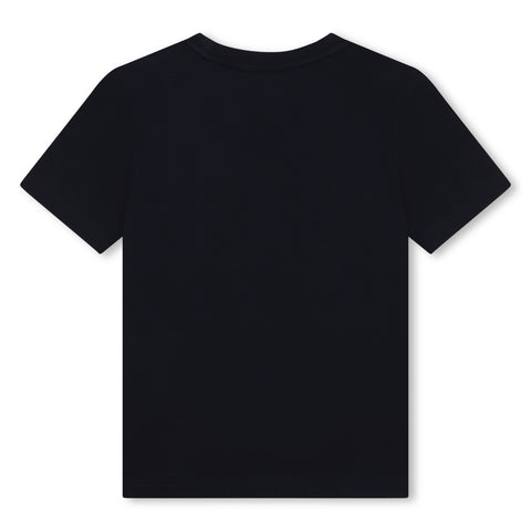 Camiseta negra con logo multicolor de Boss