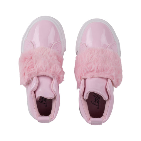 Little A Pink Fur High Tops