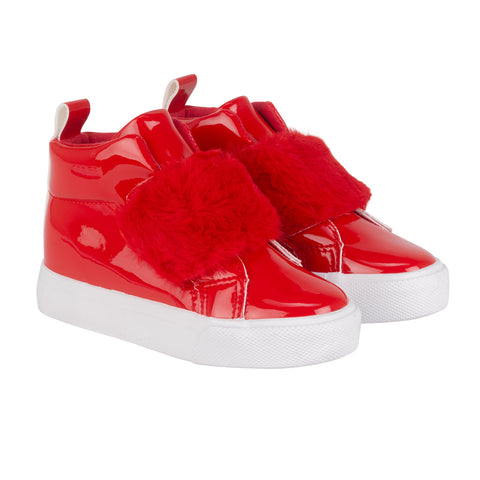 Little A Red Fur High Tops