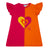 Adee Orange Block Heart Dress