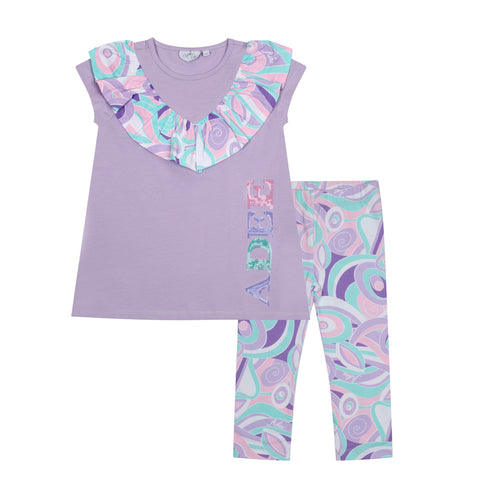 Conjunto de leggings color pastel lila Adee