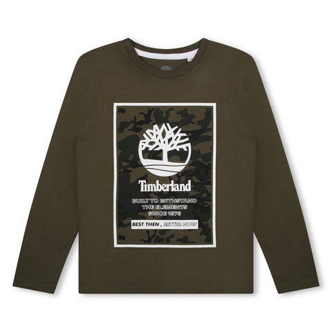 Timberland Camiseta Caqui De Manga Larga