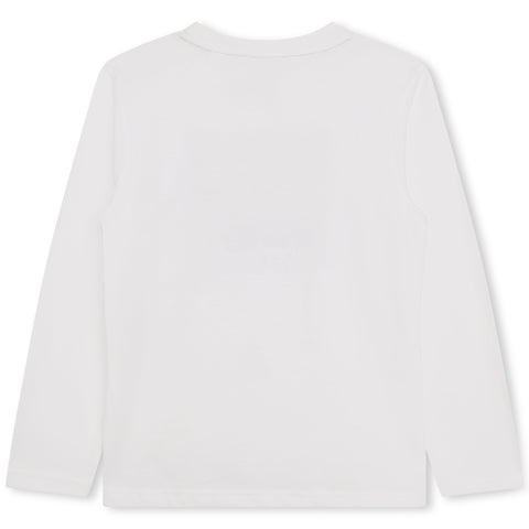 Camiseta de manga larga con logo de color blanco de Timberland