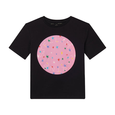 Stella McCartney Black/Pink Circle Logo T-Shirt