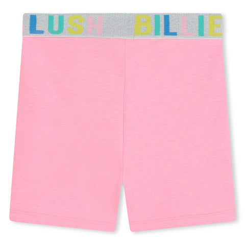 Conjunto de pantalones cortos de ciclismo en blanco con logo multicolor de Billieblush