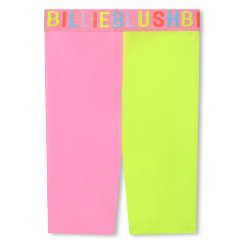 Conjunto de top corto con logo multicolor y shorts ciclistas de Billieblush