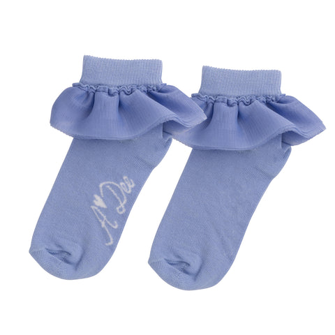 Adee Iced Blue Frill Ankle Socks