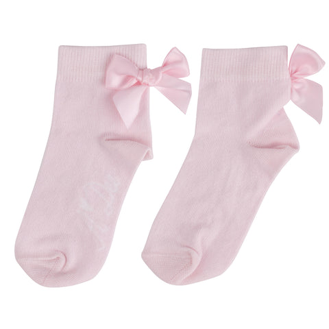 Adee Pink Bow Ankle Socks