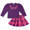 Adee Purple Hearts & Stars Skirt Set